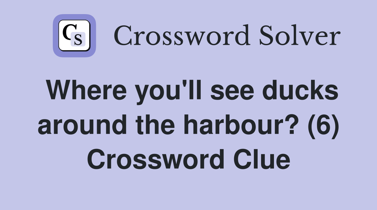 yacht harbour 6 crossword